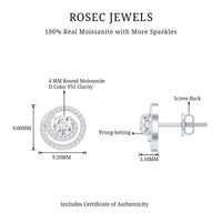 Sterling Silver Moissanite Swirl Stud Earrings for Women