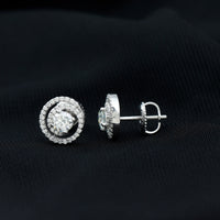 Sterling Silver Moissanite Swirl Stud Earrings for Women