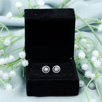 Sterling Silver Moissanite Swirl Stud Earrings for Women