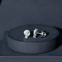 Certified Moissanite Playboy Stud Earrings in 14K Gold Plated Silver