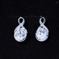 4 Carat Oval Cut Moissanite Infinity Stud Earrings in Silver