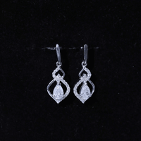 Certified 1 Carat Pear Shaped Moissanite Dangle Earrings for Wedding
