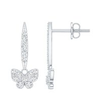 Certified Moissanite Butterfly Drop Earrings for Women