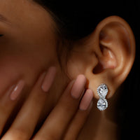5 Carat Designer Moissanite Big Stud Earrings with Certificate