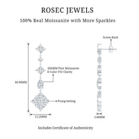 Certified Moissanite Wedding Dangle Earrings for Women