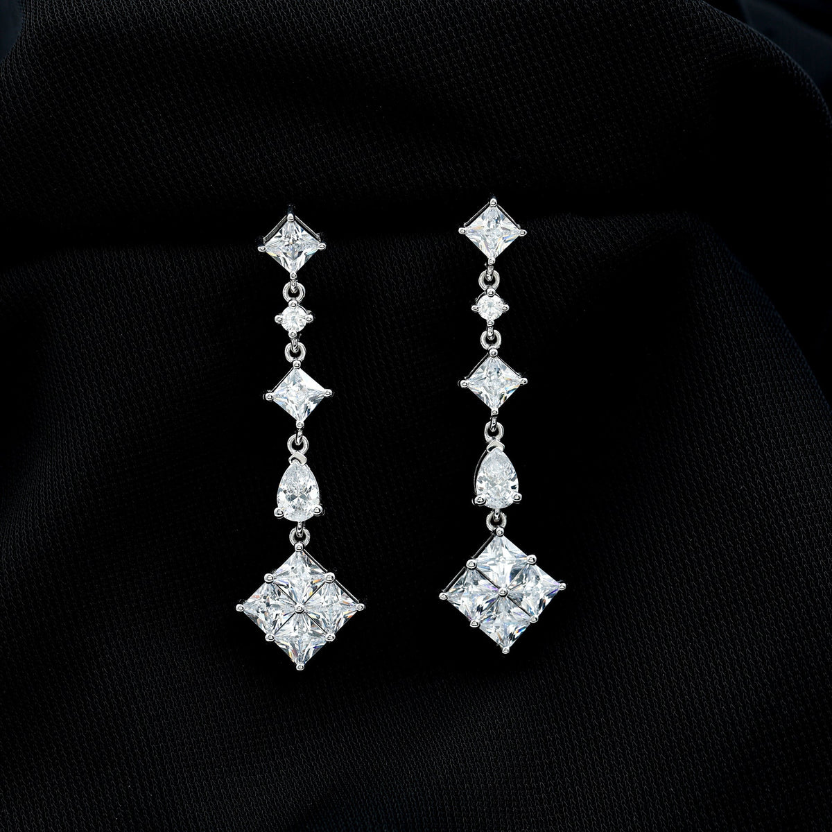 Certified Moissanite Wedding Dangle Earrings for Women