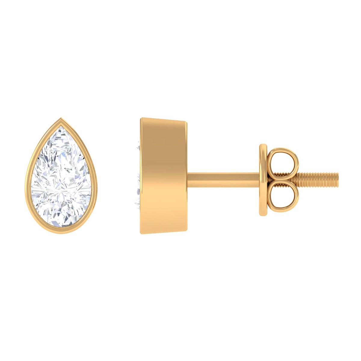Bezel set diamond tiny stud earrings from Rosec Jewels featuring small, sparkling diamond accents in a classic earring style.