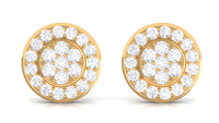 Natural Diamond Round Earrings with Screw Back