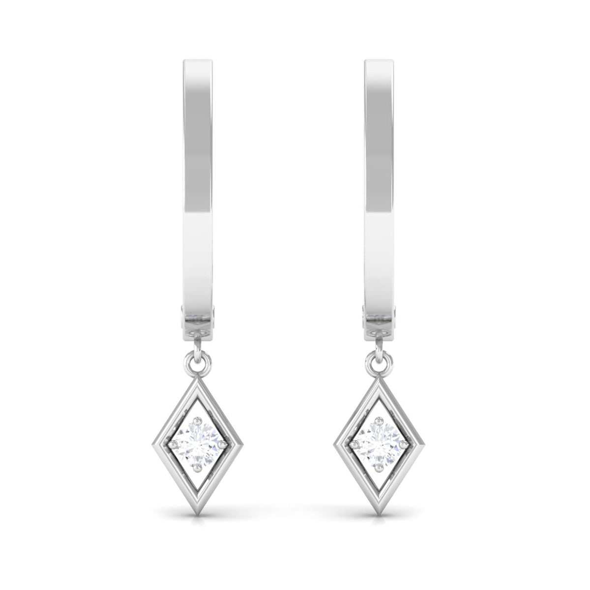 Rosec Jewels minimal diamond drop hoop earrings with certificate, featuring sleek gold hoops and sparkling diamond accents.