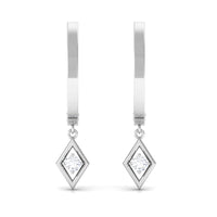 Rosec Jewels minimal diamond drop hoop earrings with certificate, featuring sleek gold hoops and sparkling diamond accents.