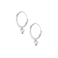 Rosec Jewels minimal diamond drop earrings with hinged hoop, featuring sparkling diamond accents and sleek gold design.