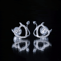 Round diamond devil heart earrings by Rosec Jewels featuring sparkling diamonds and a unique heart design for elegant style.