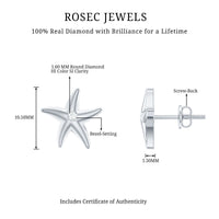 Diamond Starfish Stud Earrings for Women