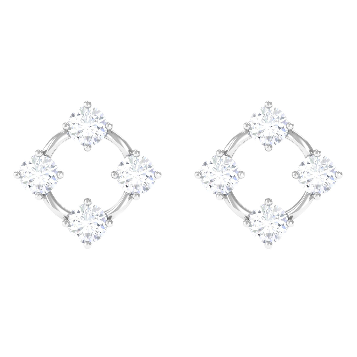 Natural Womens Diamond Stud Earrings with Screw Back