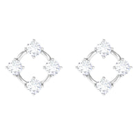 Natural Womens Diamond Stud Earrings with Screw Back