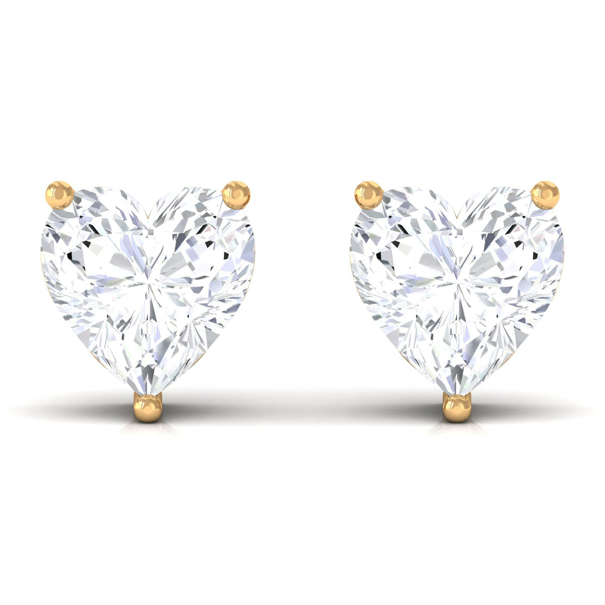 Certified Real Diamond Heart Shaped Earrings with Screw Back