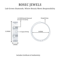 Flush Set Diamond Hoop Earrings For Women