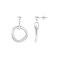 Rosec Jewels round cut diamond drop earrings with screw back closure, featuring sparkling diamond accents and elegant design.