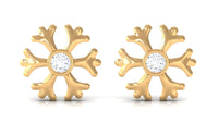 Minimal Diamond Snowflake Earrings with Screw Back