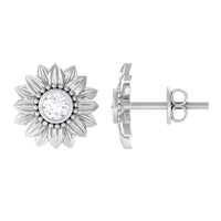 Rosec Jewels Diamond Sunflower Stud Earrings for women, featuring sparkling sunflower-shaped diamond designs.