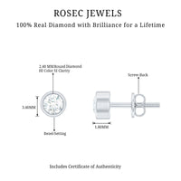 Minimalistic Bezel Set Diamond Stud Earrings