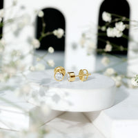 Minimalistic Bezel Set Diamond Stud Earrings