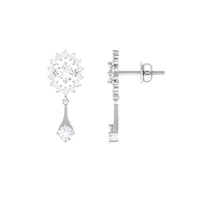 Natural Diamond Drop Dangle Earrings with Certificate