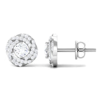 Classic Diamond Cluster Earrings with Screw Back