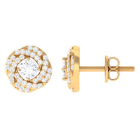 Classic Diamond Cluster Earrings with Screw Back