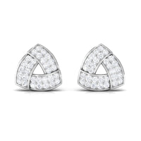 Minimal Diamond Triangle Earrings with Screw Back