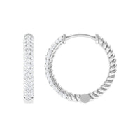 Classic Diamond Hinged Hoop Earrings with Certificate