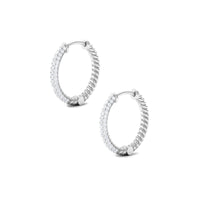 Classic Diamond Hinged Hoop Earrings with Certificate