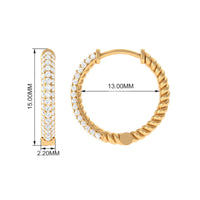 Classic Diamond Hinged Hoop Earrings with Certificate