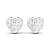 Natural Diamond Heart Earrings with Screw Back