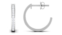 Diamond Hinged Hoop Earrings in Channel Setting