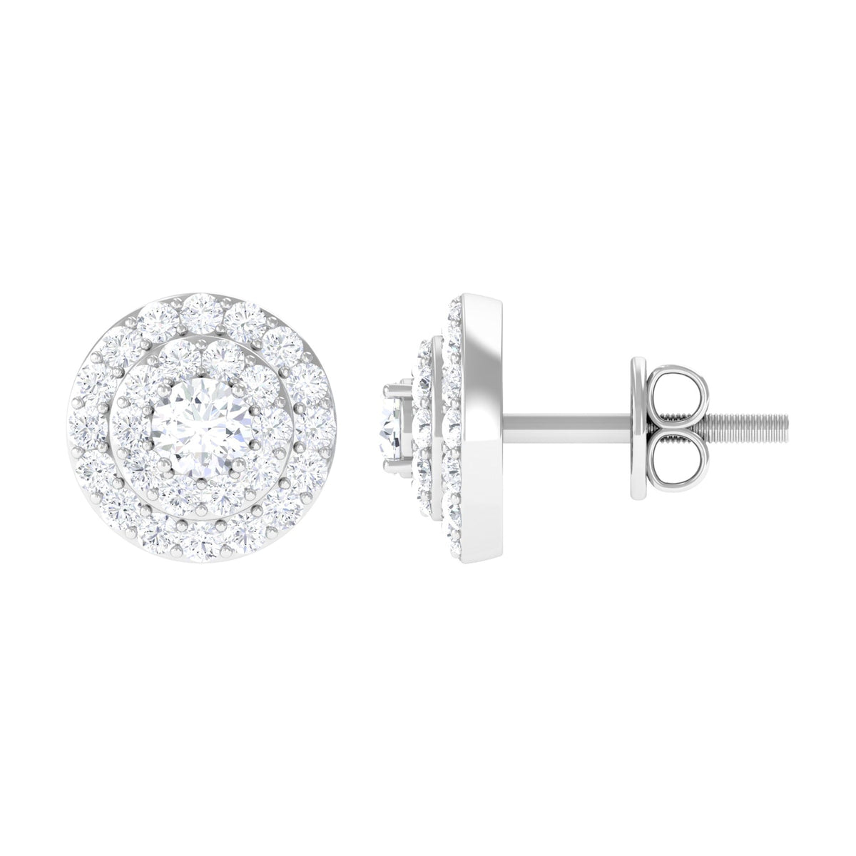 Natural Diamond Cluster Earrings with Certificate