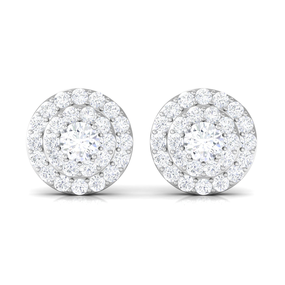 Natural Diamond Cluster Earrings with Certificate