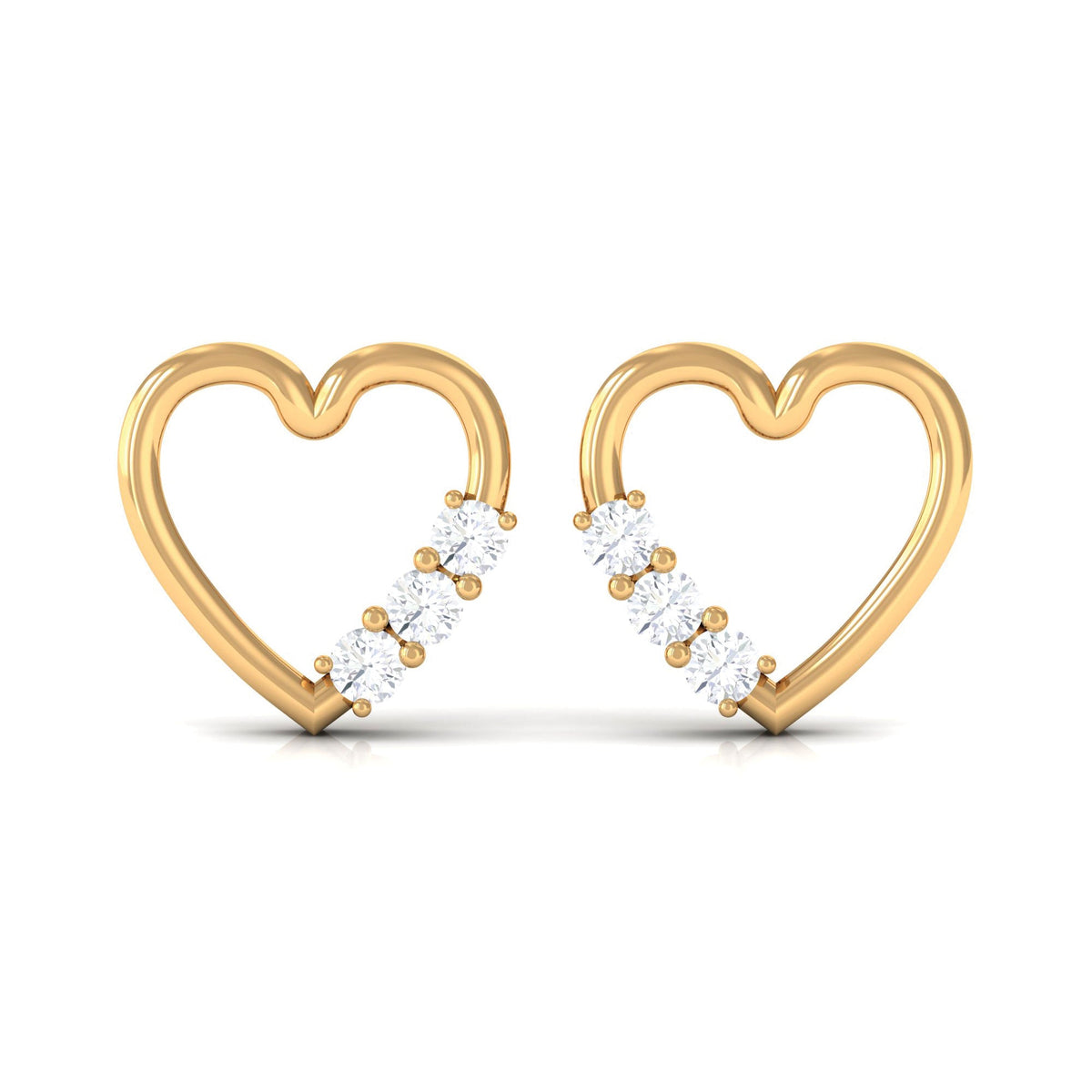 Diamond Heart Shape Stud Earring for Women