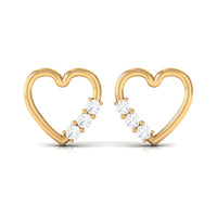Diamond Heart Shape Stud Earring for Women