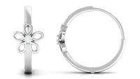 Diamond Flower Huggie Earrings for Women