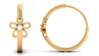 Diamond Flower Huggie Earrings for Women