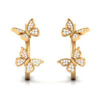 Diamond Butterfly Hoop Earrings