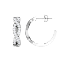 Natural Infinity Style Diamond Hoop Earrings