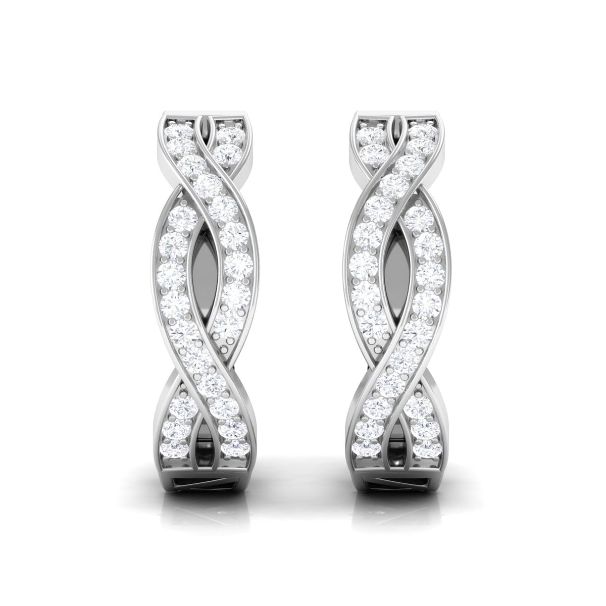 Natural Infinity Style Diamond Hoop Earrings