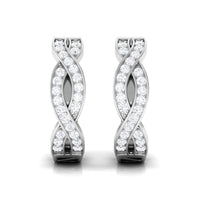 Natural Infinity Style Diamond Hoop Earrings
