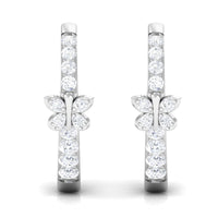 Certified Diamond Butterfly Hoop Earrings