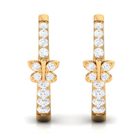 Certified Diamond Butterfly Hoop Earrings