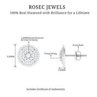 Flower Inspired Diamond Halo Stud Earrings