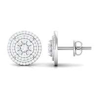 Flower Inspired Diamond Halo Stud Earrings