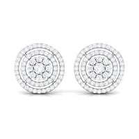 Flower Inspired Diamond Halo Stud Earrings
